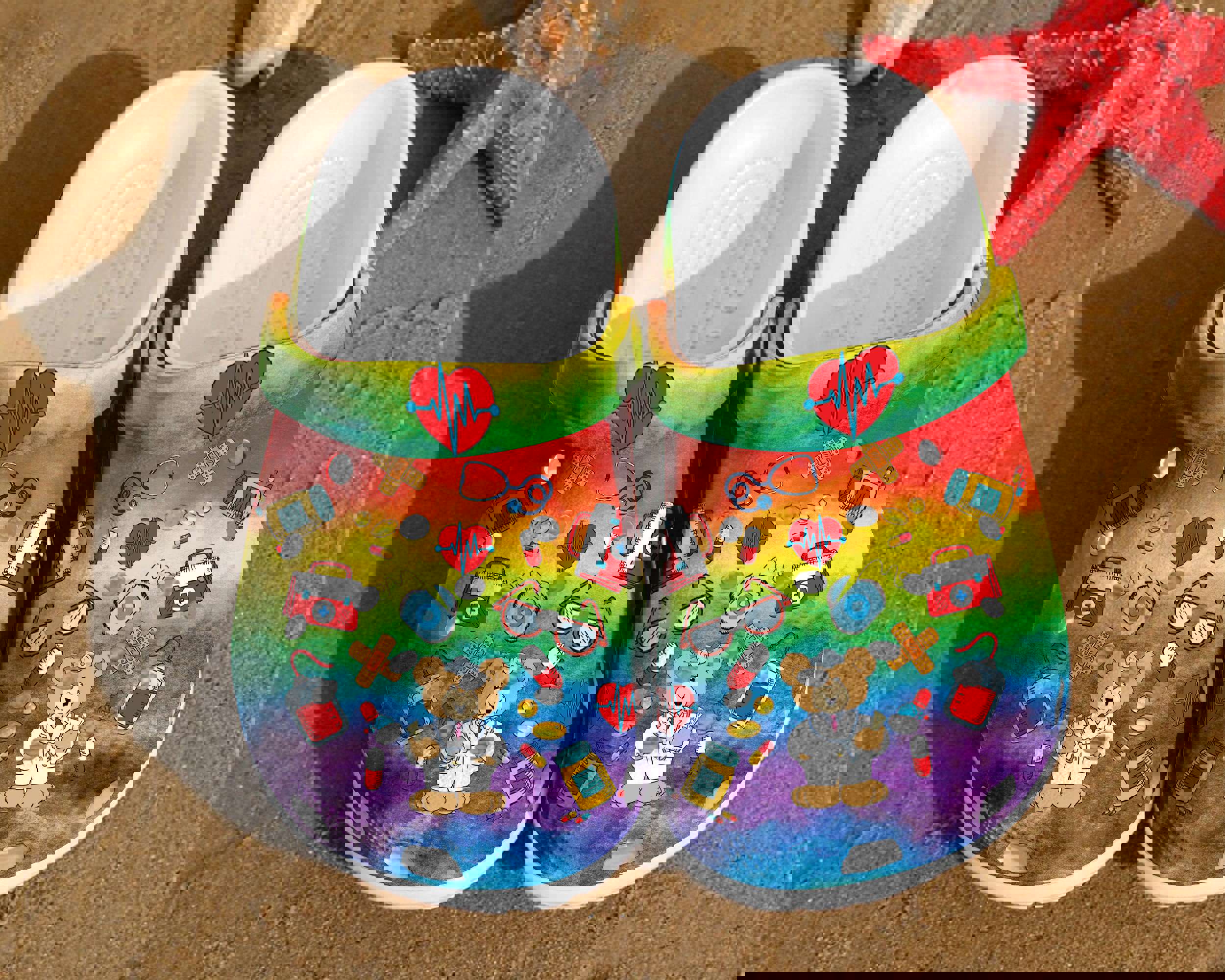 Crocs outfit - nurse pattern hippie life crocs crocband clog shoes for men women - 1557 Crocs Outfit