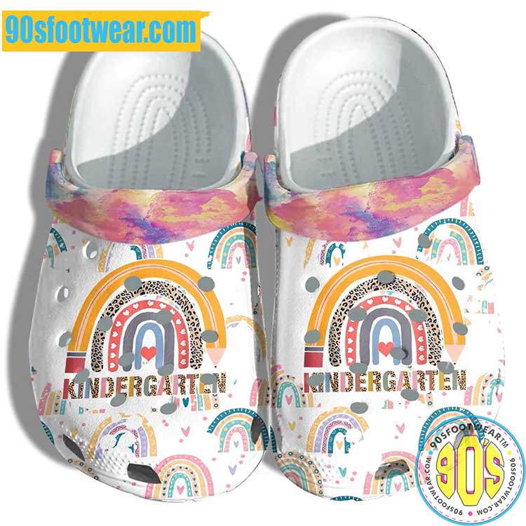 Crocs outfit - personalized crocs for teachers – rainbow kinder garten back to school clogs - 1678 Crocs Outfit