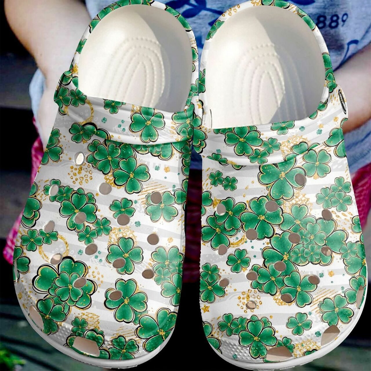 Crocs outfit - st patrick’s day irish gold shamrocks pattern crocband crocs shoes - 2072 Crocs Outfit