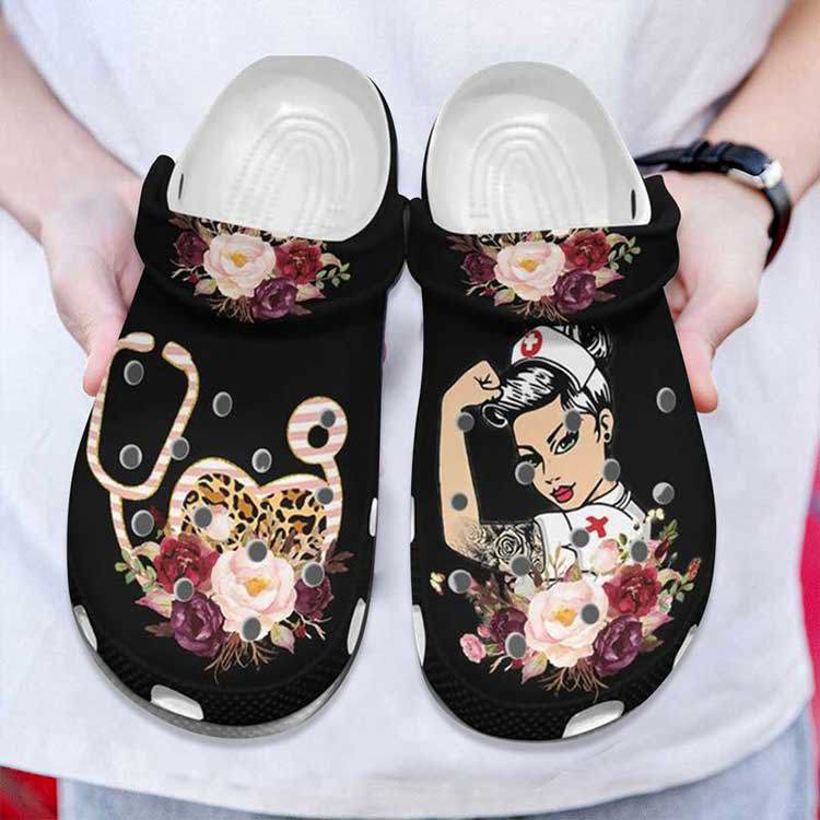 Crocs outfit - strong nurse floral crocs clogs shoes - 2128 Crocs Outfit