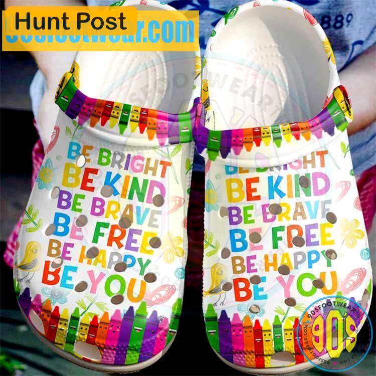 Crocs outfit - teacher crocs – be bright be kind be brave crayons clogs - 2153 Crocs Outfit