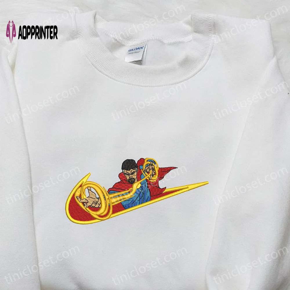 Custom doctor strange x nike swoosh movie embroidered shirt – best birthday gift idea Embroidered Shirt