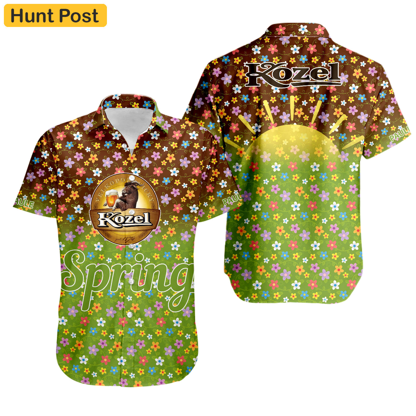 Custom name beer velkopopovicky kozel logo brand cruise brand new aop hawaiian shirt gift for fans Hawaii Shirt Shorts & Flip Flops