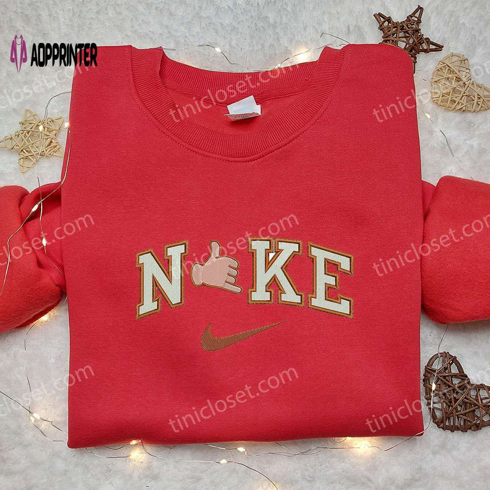Custom nike embroidered shirt – finger callback x nike perfect gift for wife Embroidered Shirt