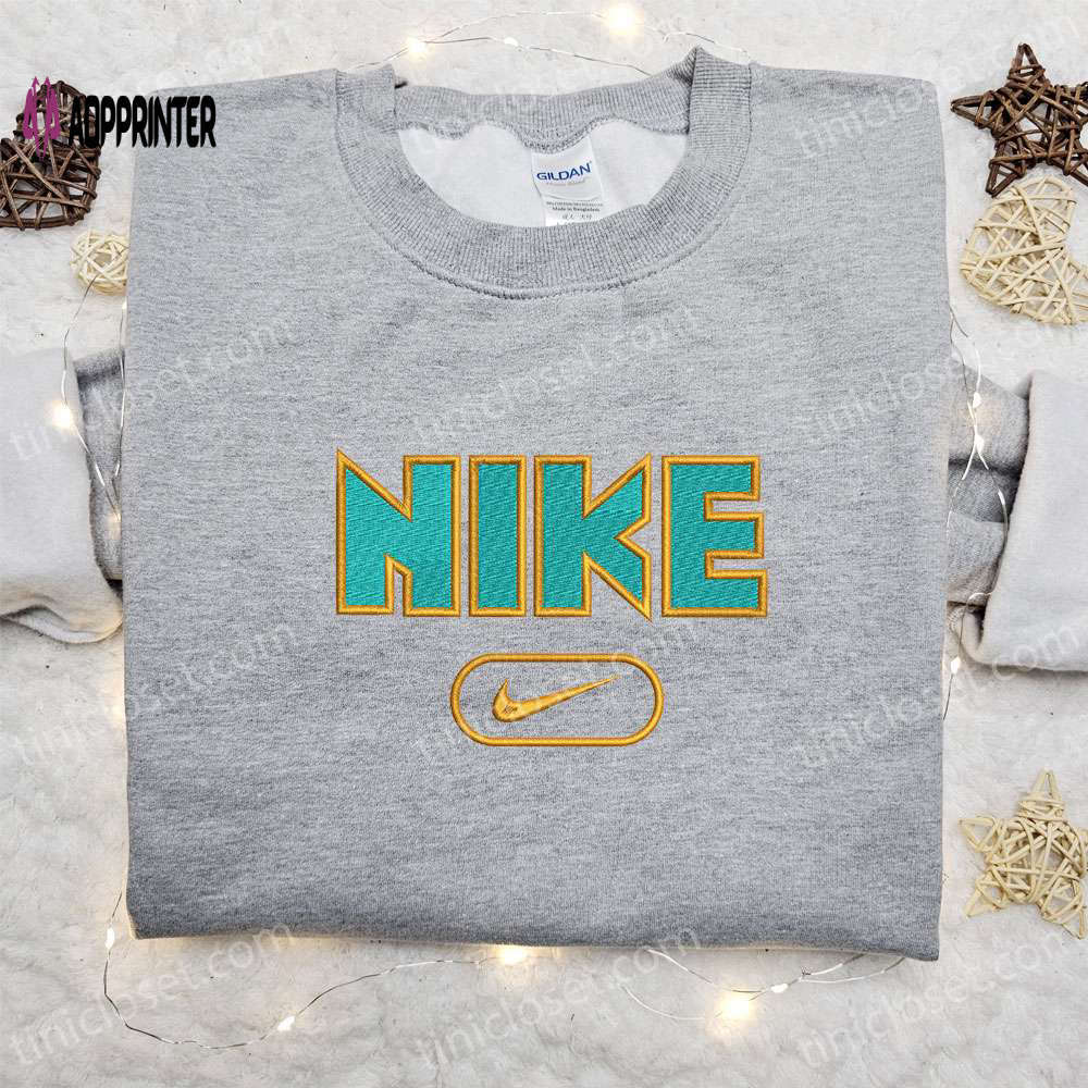 Custom nike embroidered shirt: unique nike inspired design perfect birthday gift Embroidered Shirt