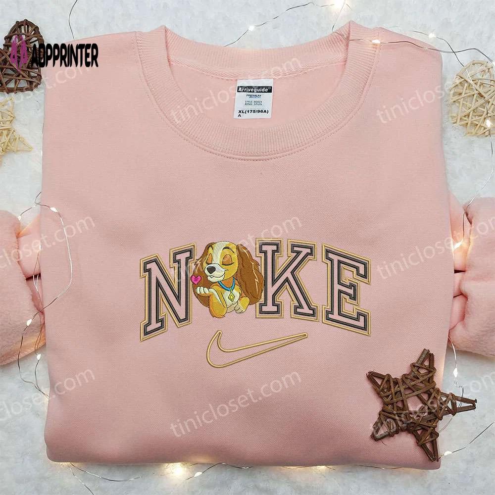 Custom nike x lady dog embroidered shirt: lady and the tramp collection Embroidered Shirt