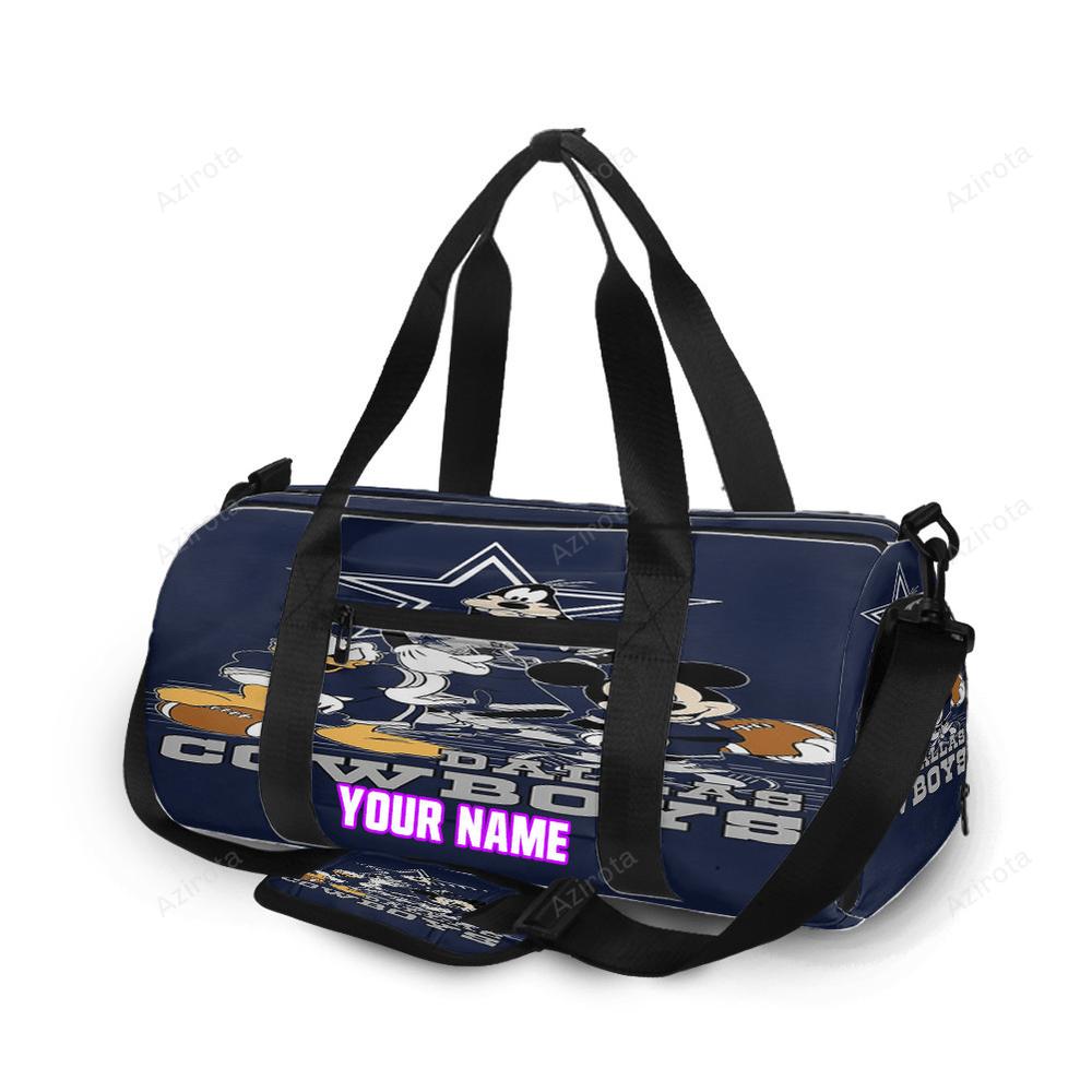 Dallas cowboys mickey donald goofy personalized name travel bag gym bag 1498 Travel Bag