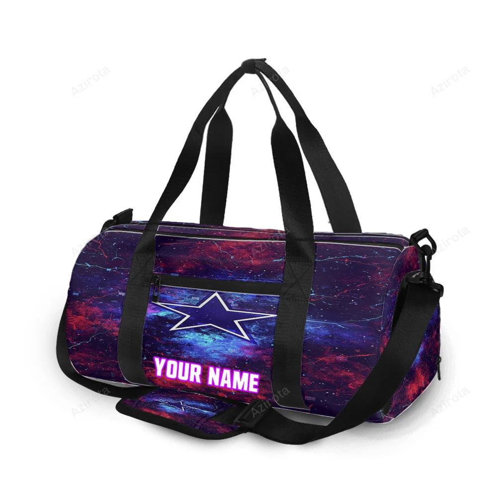 Dallas cowboys star red blue thunder personalized name travel bag gym bag 692 Travel Bag