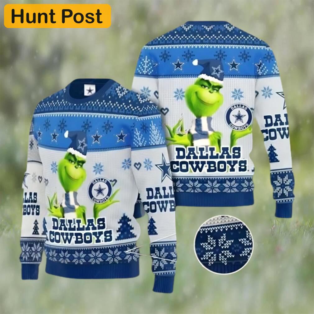 Dallas cowboys ugly sweater grinch dallas cowboys ugly christmas sweater for christmas Christmas Ugly Sweater
