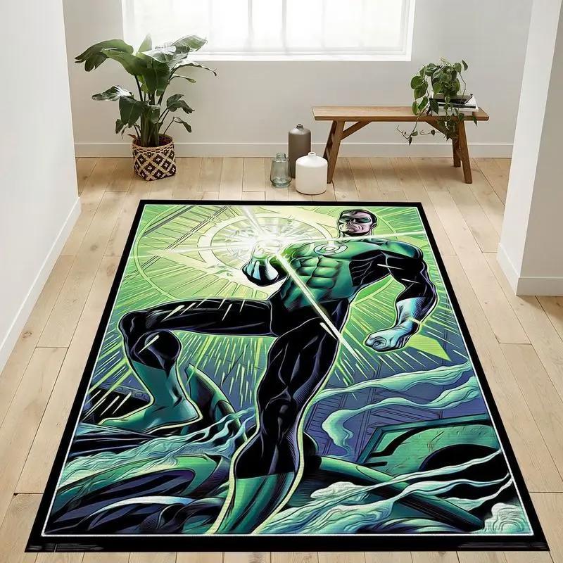 Dc comics the green lantern hal ring area rug living room and bed room rug rug regtangle carpet floor decor home decor Rectangle Rug