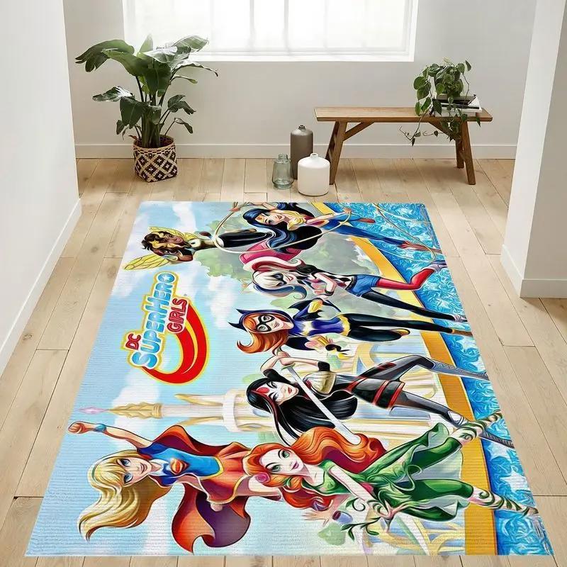 Dc comics tv dc superhero girls area rug living room and bed room rug rug regtangle carpet floor decor home decor Rectangle Rug