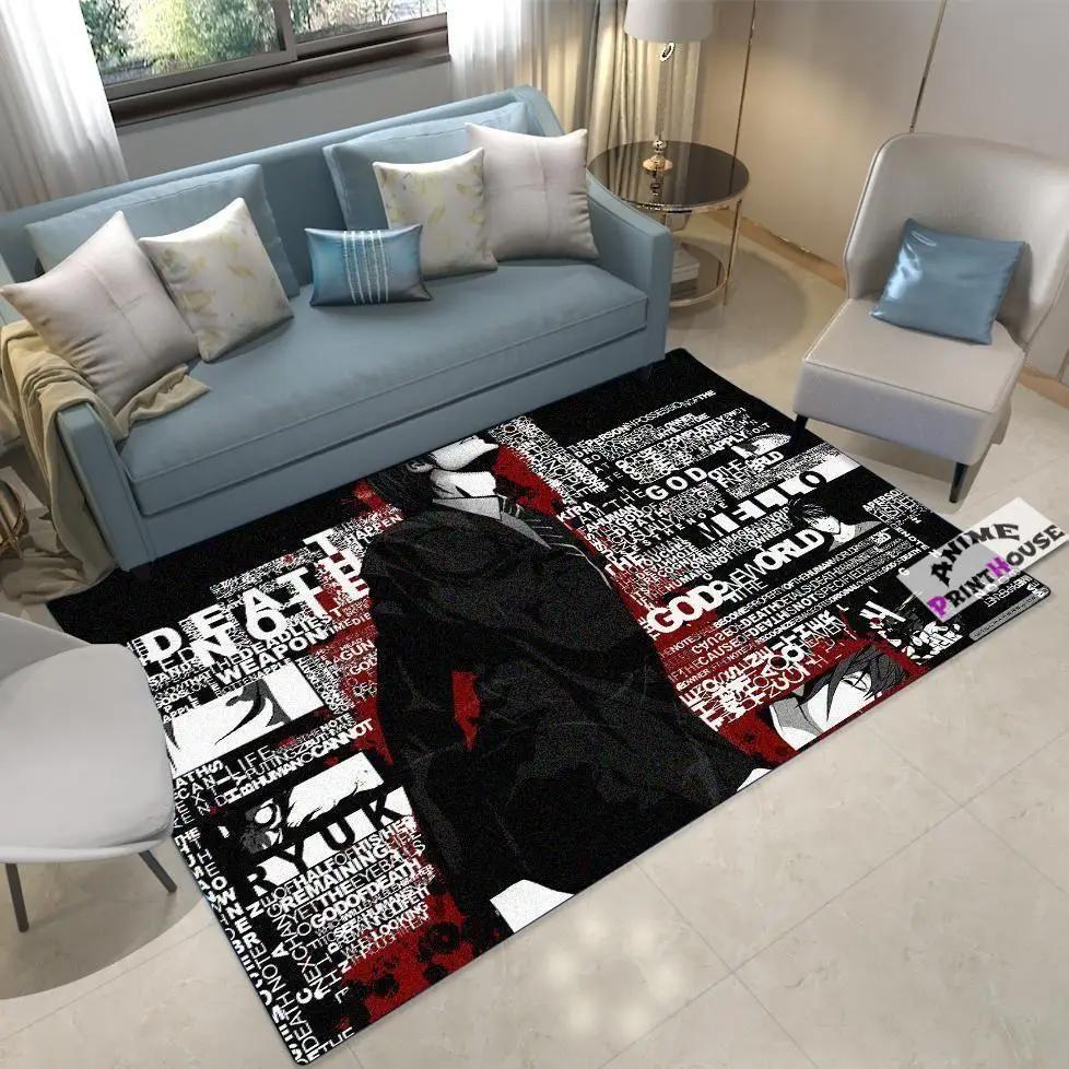 Death note l area rugs anime living room carpet home rug regtangle carpet floor decor home decor Rectangle Rug