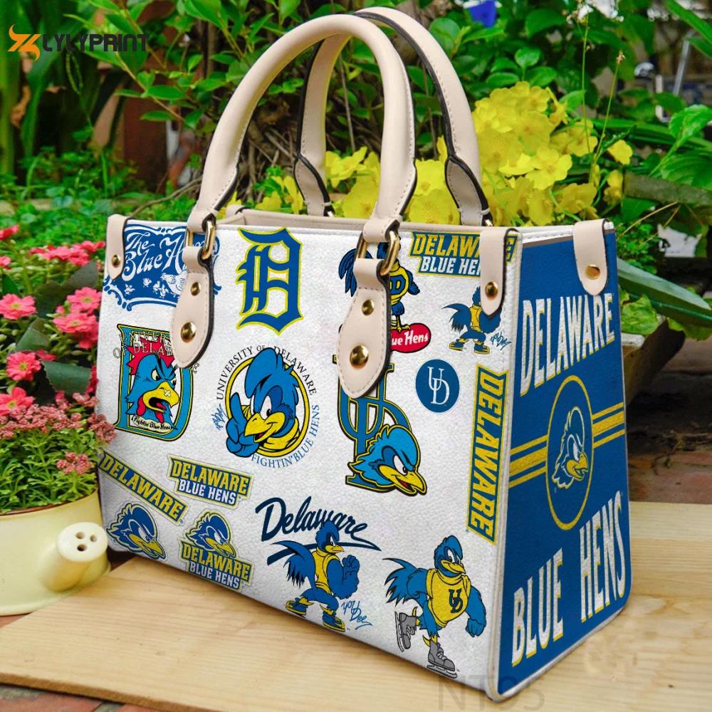 Delaware blue hens leather handbag gift for women 703 Women Leather Hand Bag