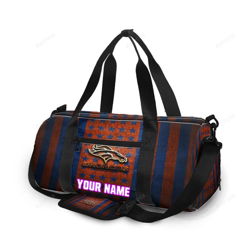 Denver broncos emblem v37 personalized name travel bag gym bag 114 Travel Bag