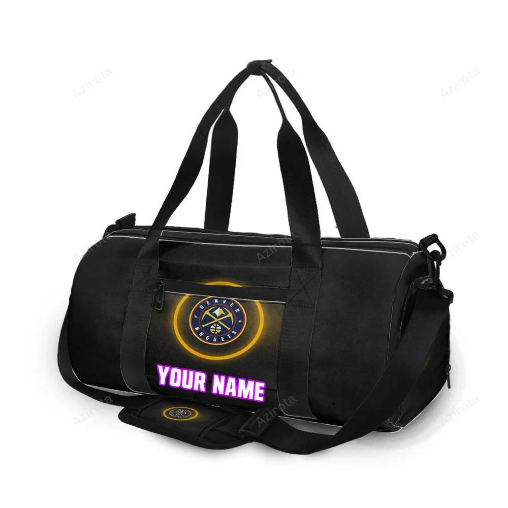 Denver nuggets shining yellow black personalized name travel bag gym bag 1453 Travel Bag