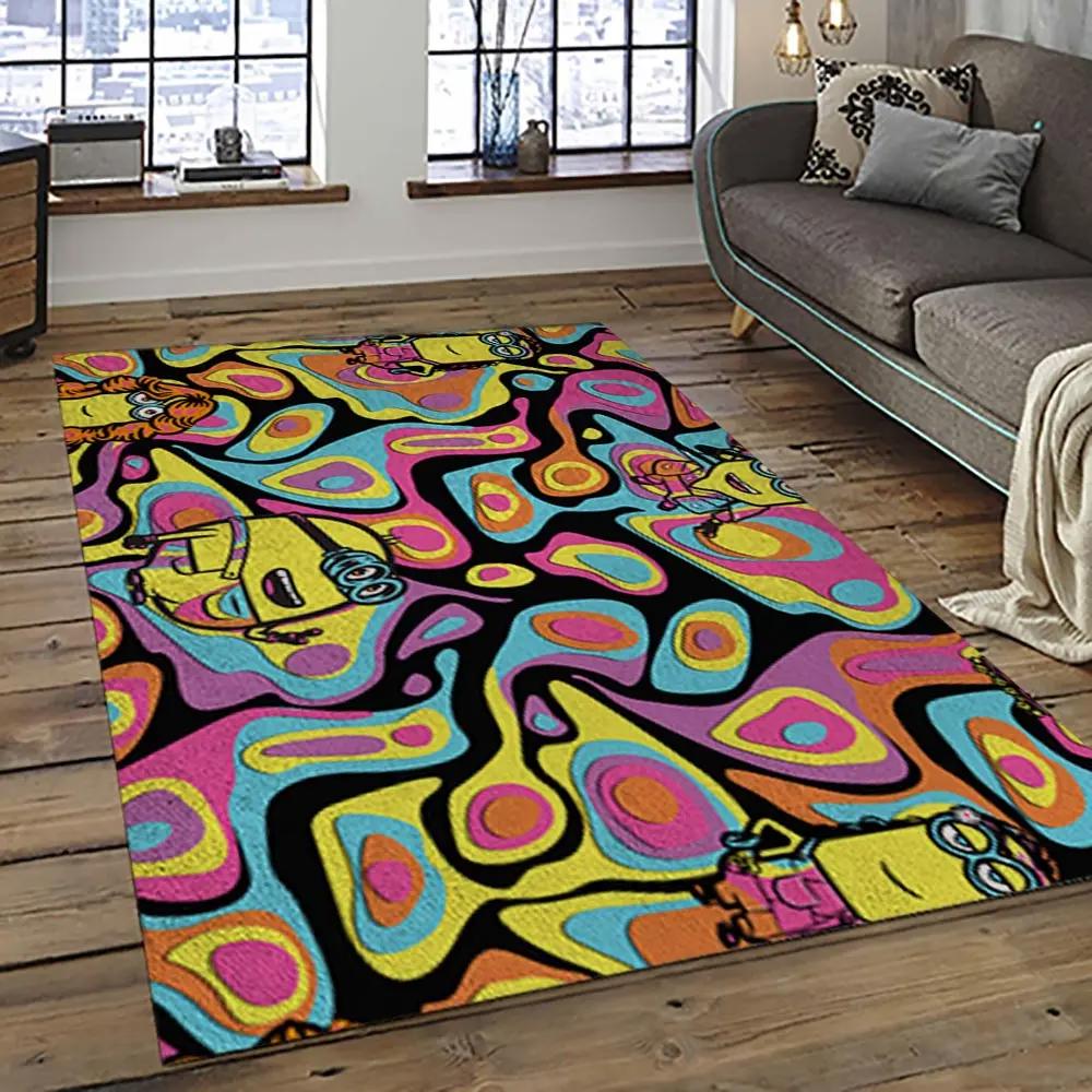 Despicable me film movie minion characters area rug home decor halloween gift best present for friends dmm19 Rectangle Rug