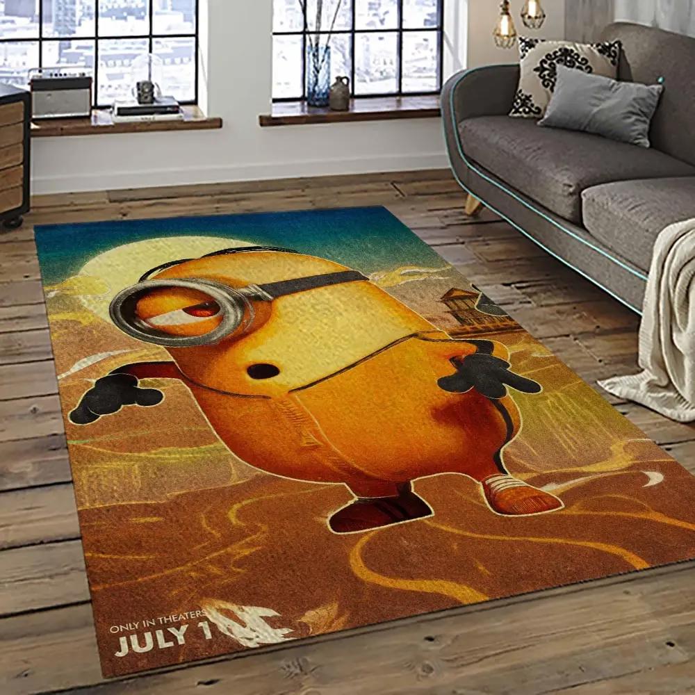 Despicable me film movie minion characters area rug home decor halloween gift best present for friends dmm42 Rectangle Rug
