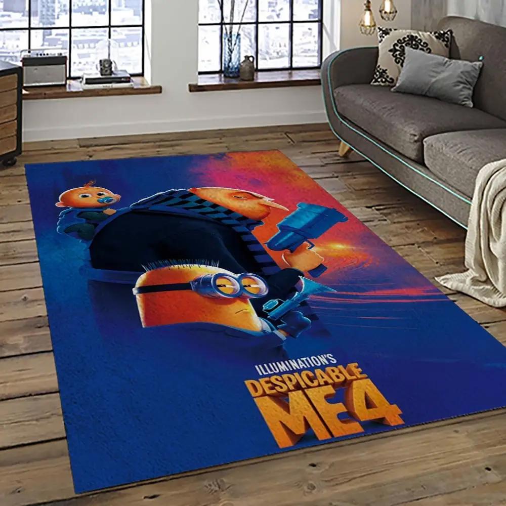Despicable me film movie minion characters area rug home decor halloween gift best present for friends dmm62 Rectangle Rug