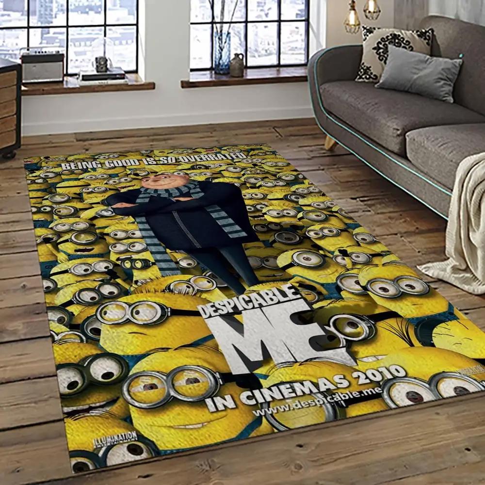 Despicable me film movie minion characters area rug home decor halloween gift best present for friends dmm69 Rectangle Rug