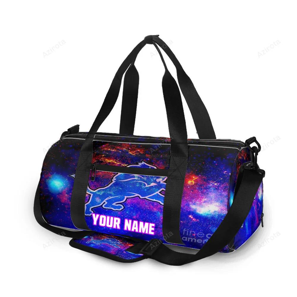 Detroit lions emblem galaxy personalized name travel bag gym bag 358 Travel Bag