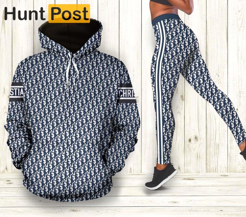 Dior navy hoodie leggings luxury brand clothing clothes outfit for women 138 hcst 63 Hoodie Leggings Set
