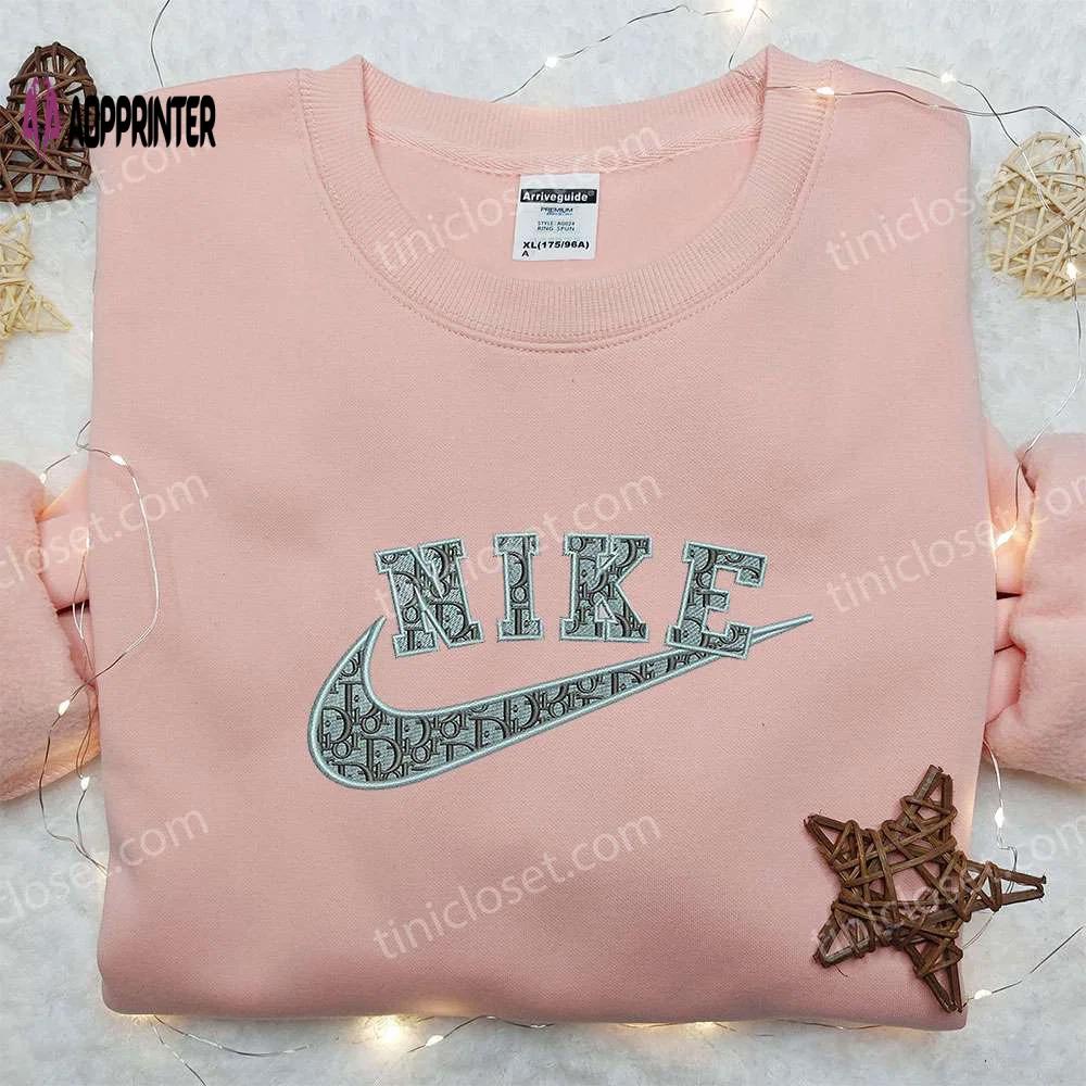 Dior x nike embroidered sweatshirt: trendy brand & nike inspired shirt Embroidered Shirt