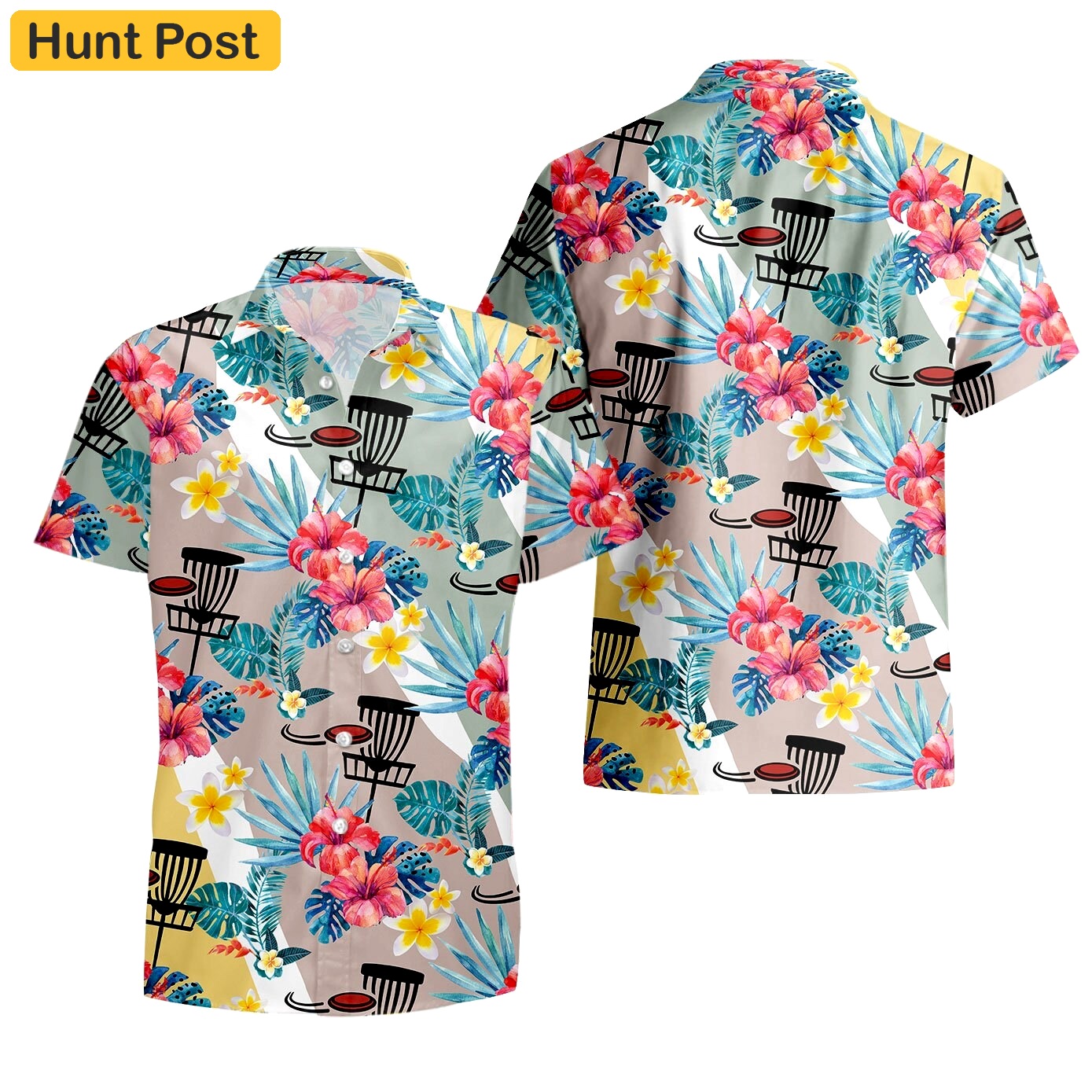 Disc golf silhouette hawaiian shirt Hawaii Shirt Shorts & Flip Flops