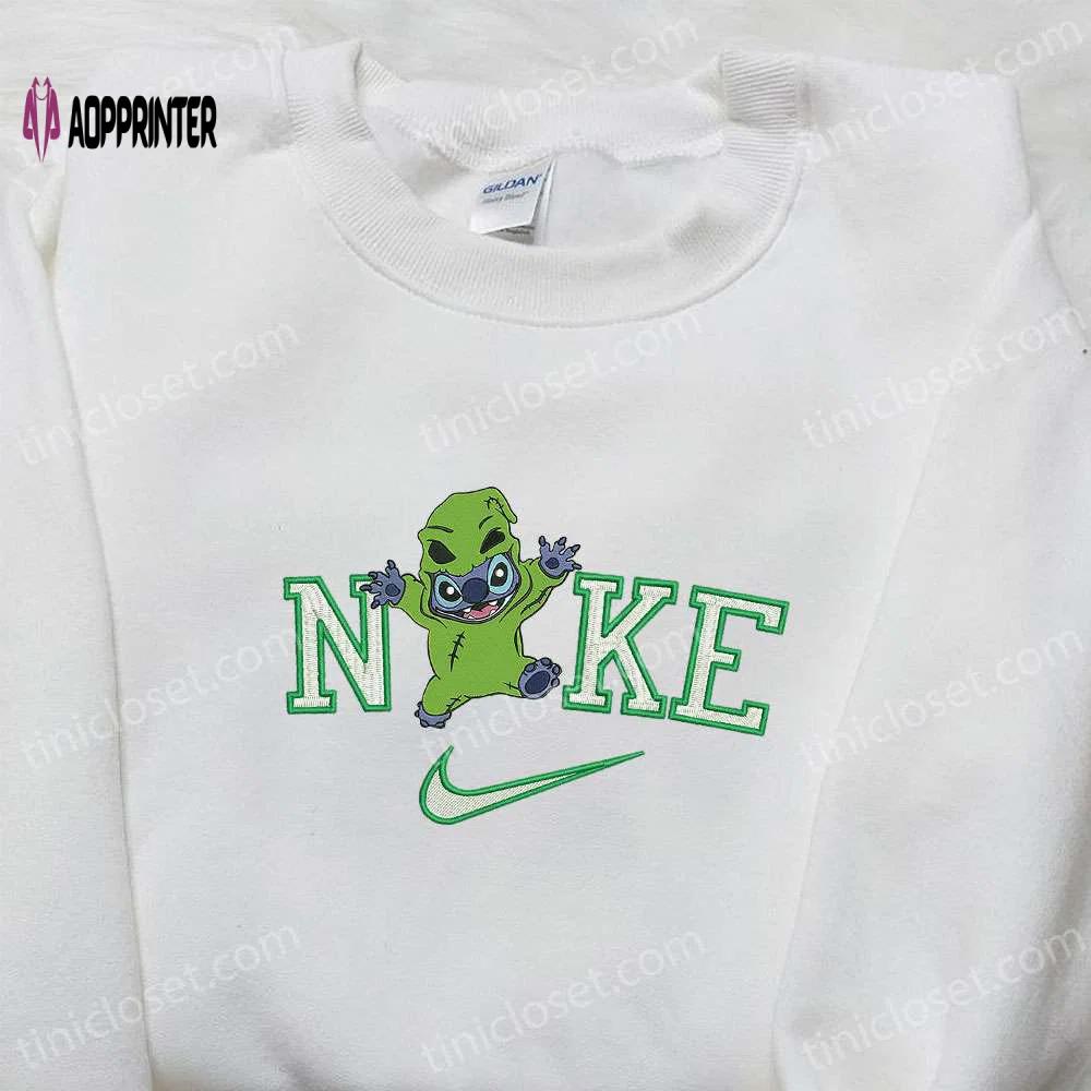 Disney halloween nike sweatshirt & embroidered hoodie: nike x stitch oogie boogie & custom designs Embroidered Shirt