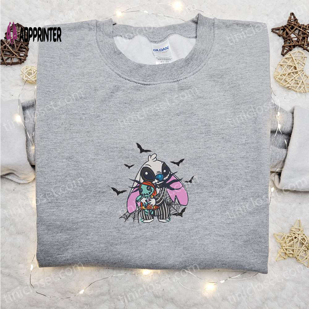 Disney jack skellington stitch sweatshirt – halloween cartoon hoodie Embroidered Shirt