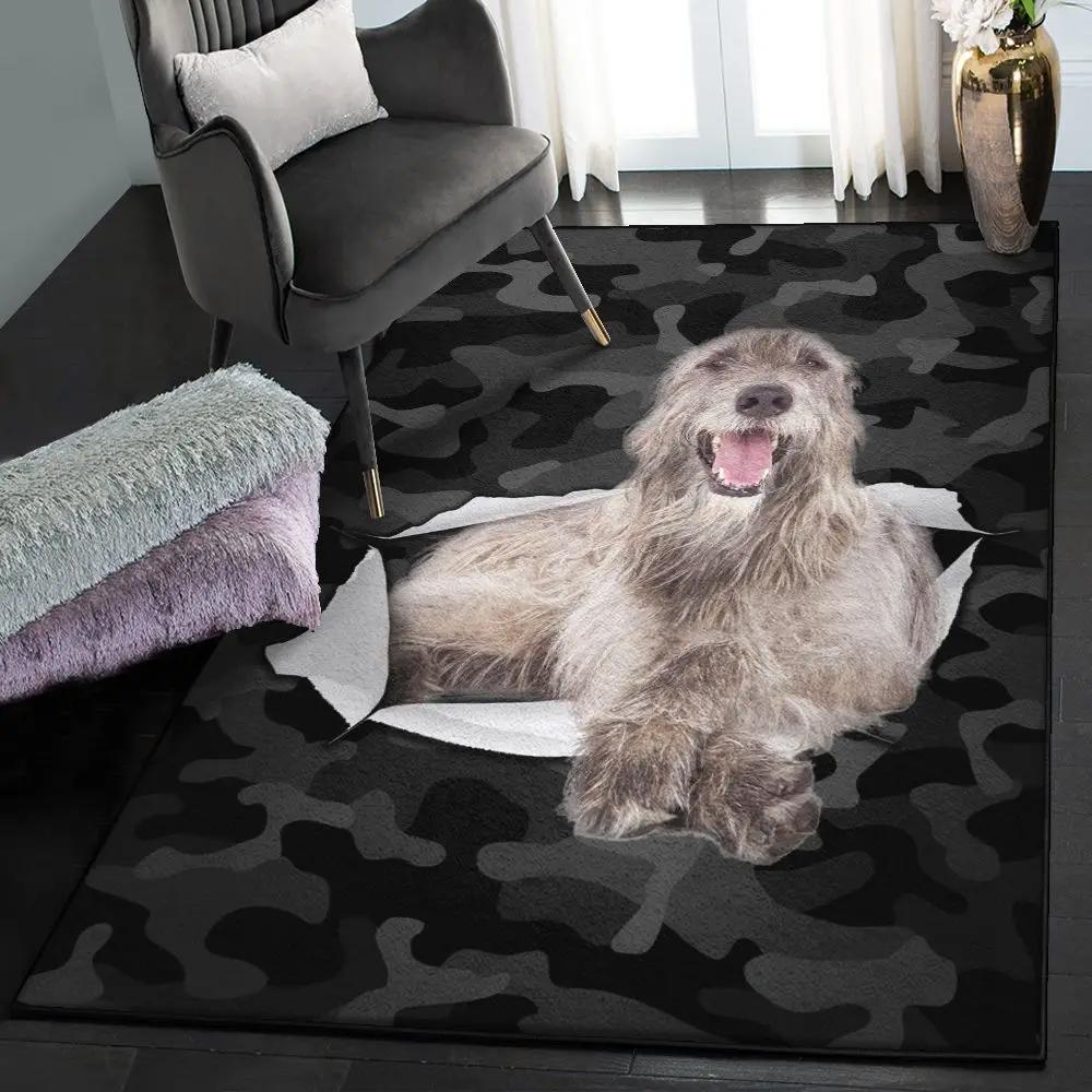 Dog cool rugs, irish wolfhound dog rug Rectangle Rug