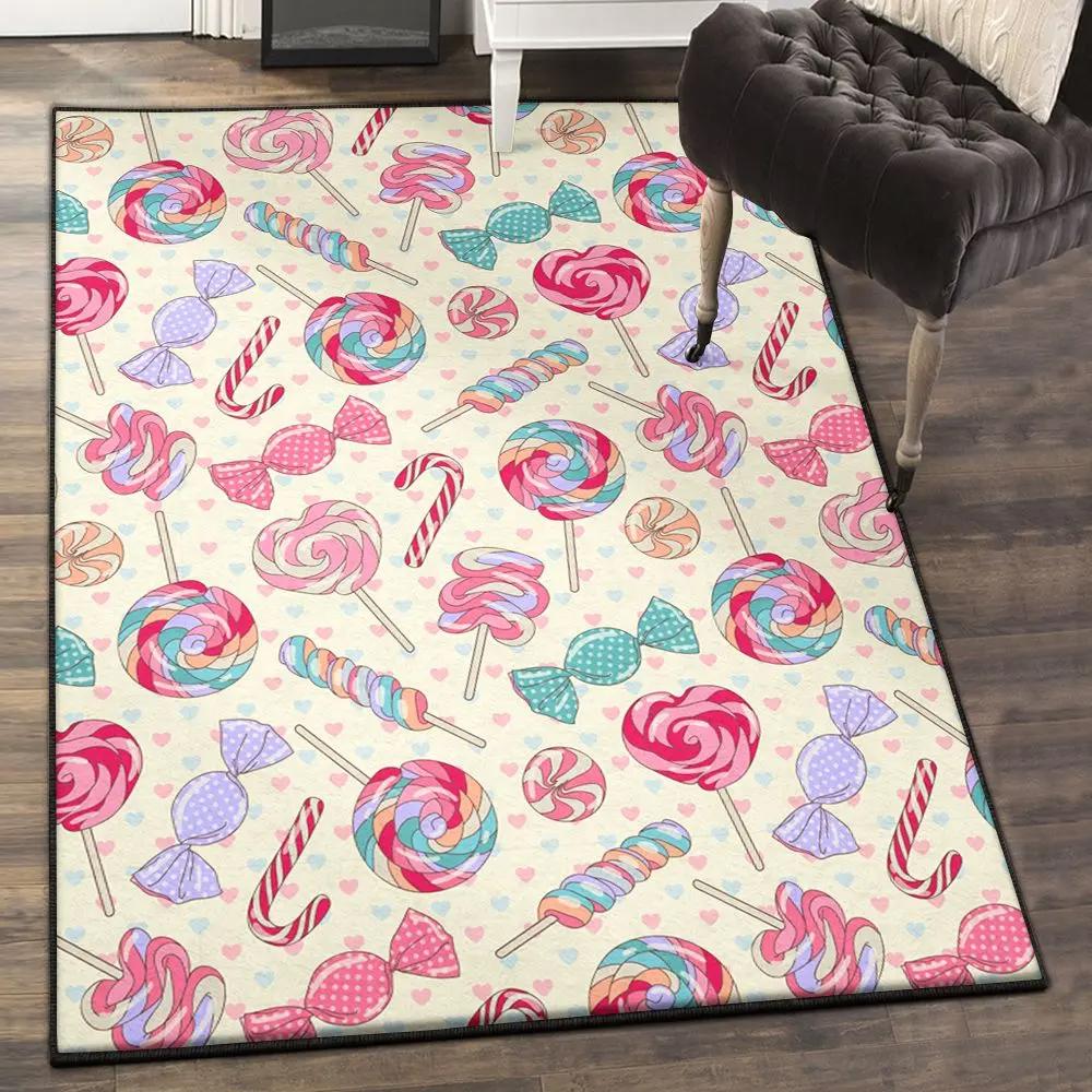 Dried candy playroom rug, candy pattern rug Rectangle Rug
