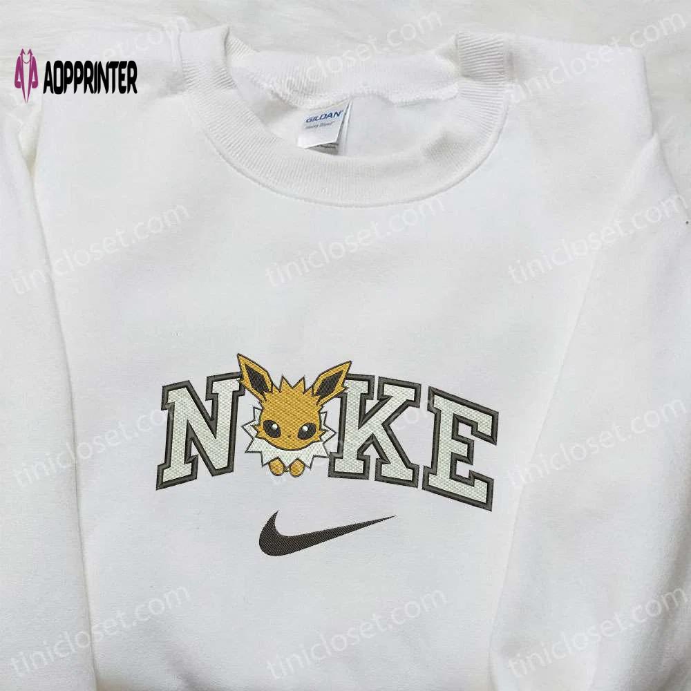 Eevee x nike anime embroidered tshirt: pokemon & nike inspired shirt Embroidered Shirt