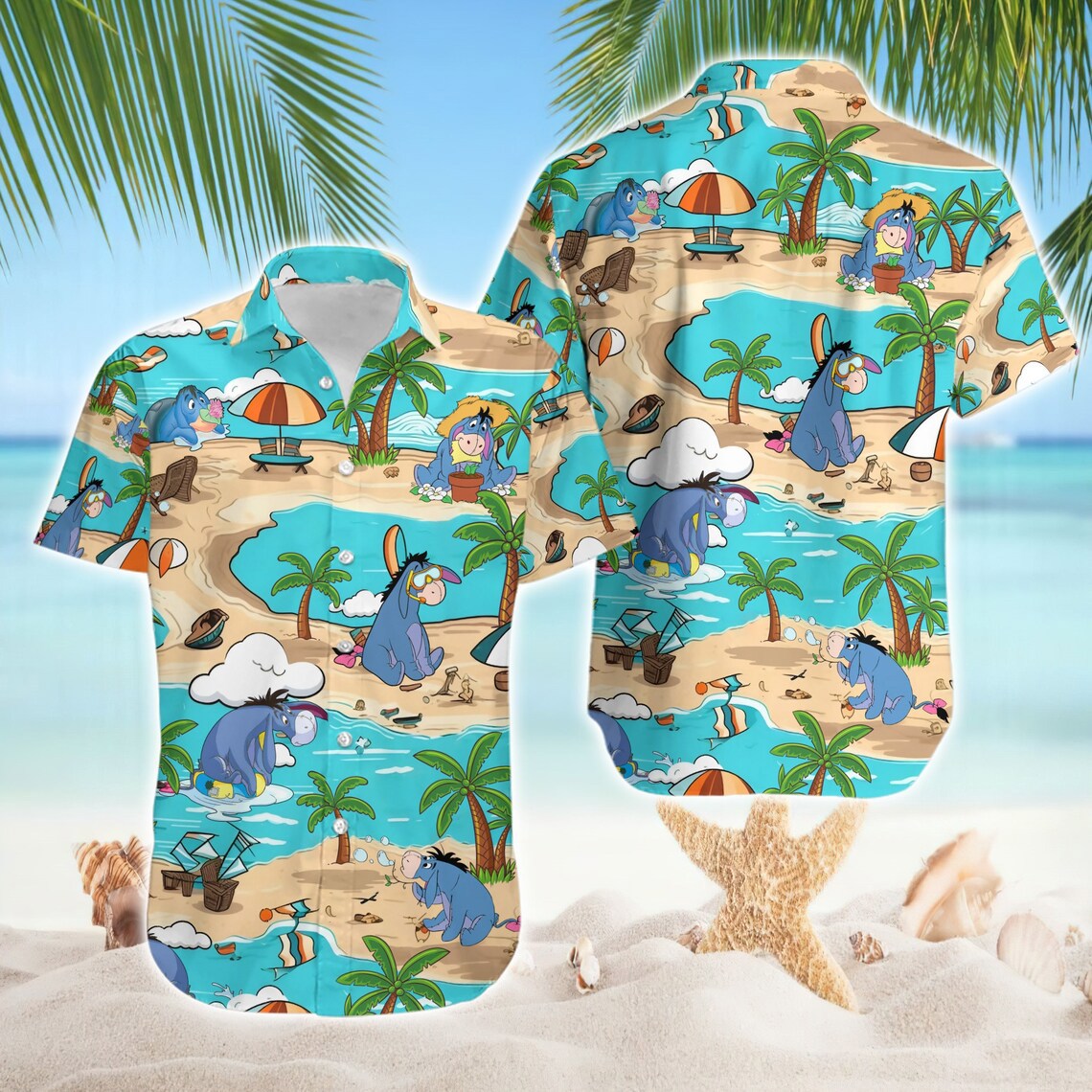 Eeyore hawaian shirts Hawaii Shirt Shorts & Flip Flops