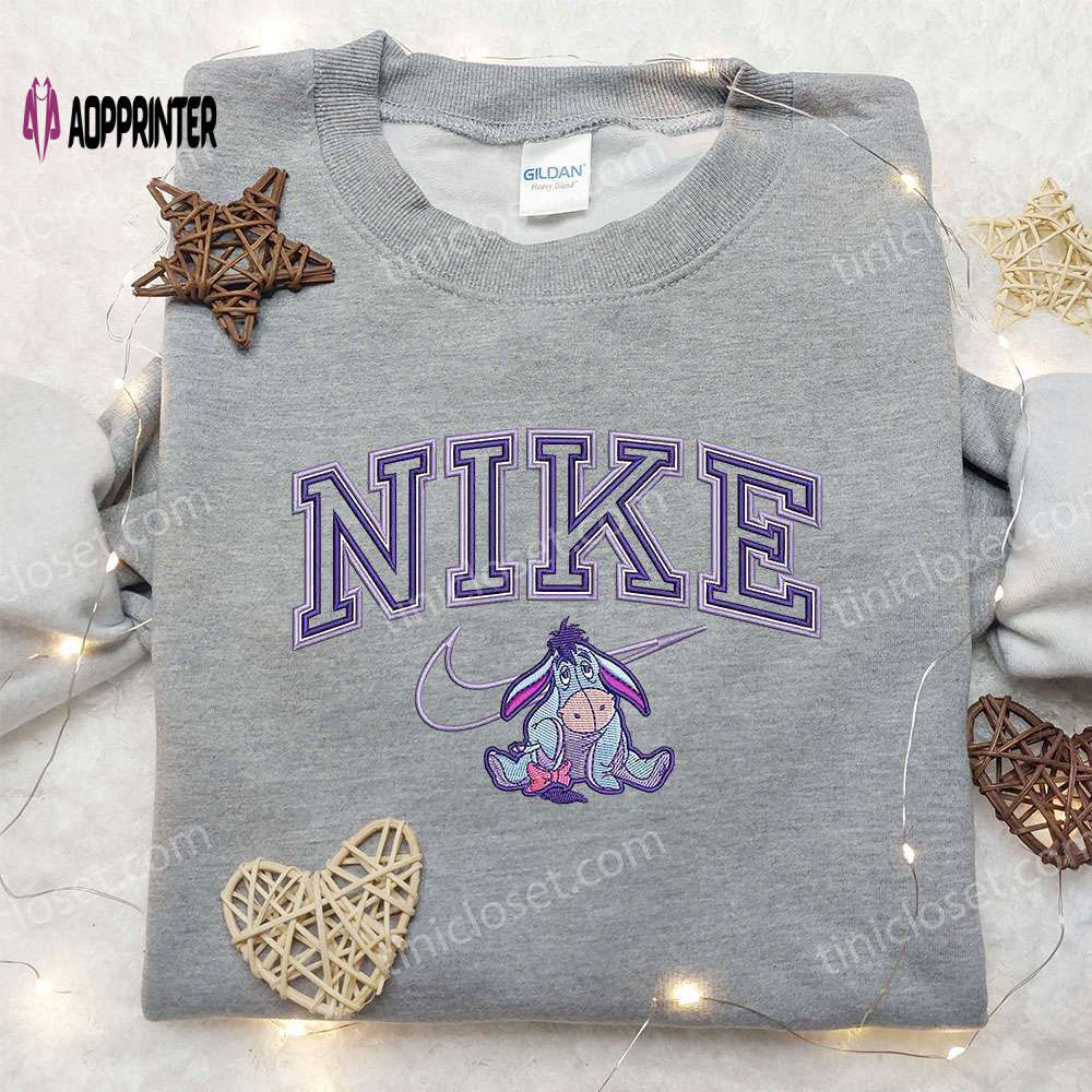 Eeyore x nike embroidered shirt winnie the pooh custom nike tee Embroidered Shirt