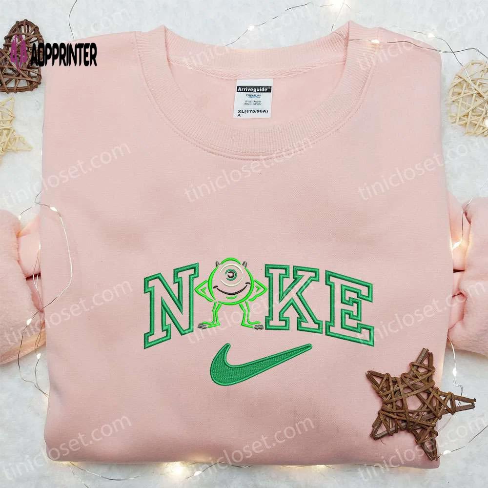 Embroidered mike wazowski x nike hoodie & shirt – best cartoon inspired birthday gift Embroidered Shirt