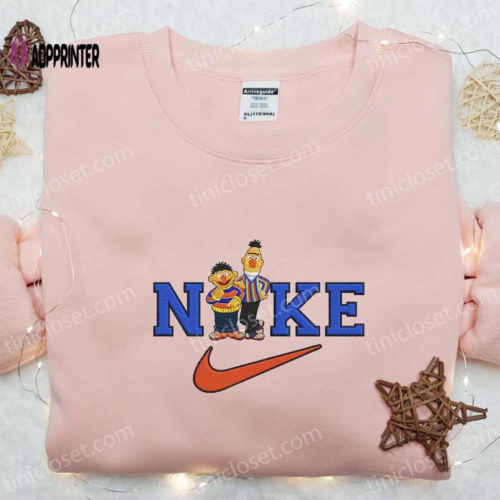 Ernie and bert x nike embroidered shirt – great adventures custom design Embroidered Shirt