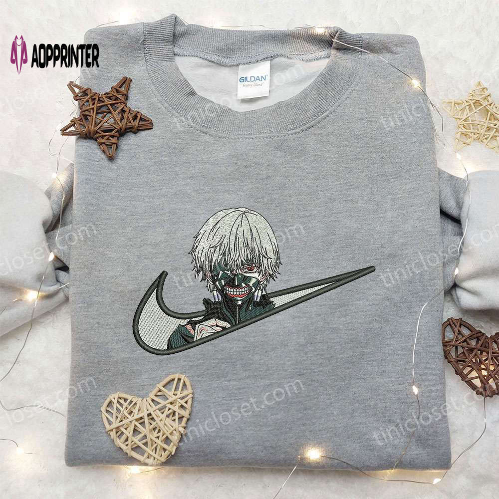 Exclusive kaneki x nike embroidered shirt: tokyo ghoul custom apparel Embroidered Shirt