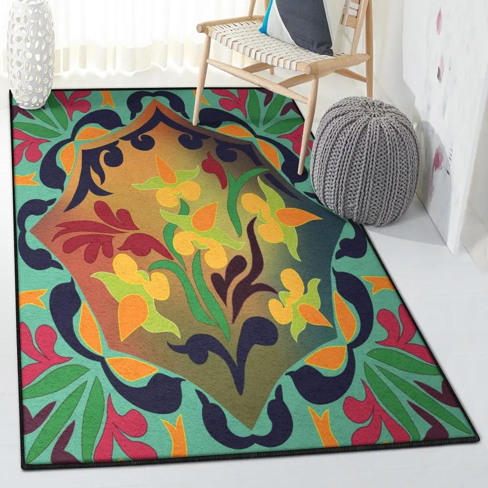 Flower bouquet washable 2 area rugs, flower rug Rectangle Rug