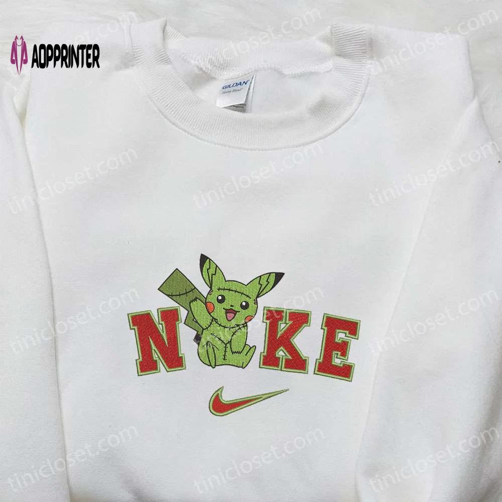 Frankenstein pikachu x nike embroidered sweatshirt – pokemon shirt & cute hoodie Embroidered Shirt