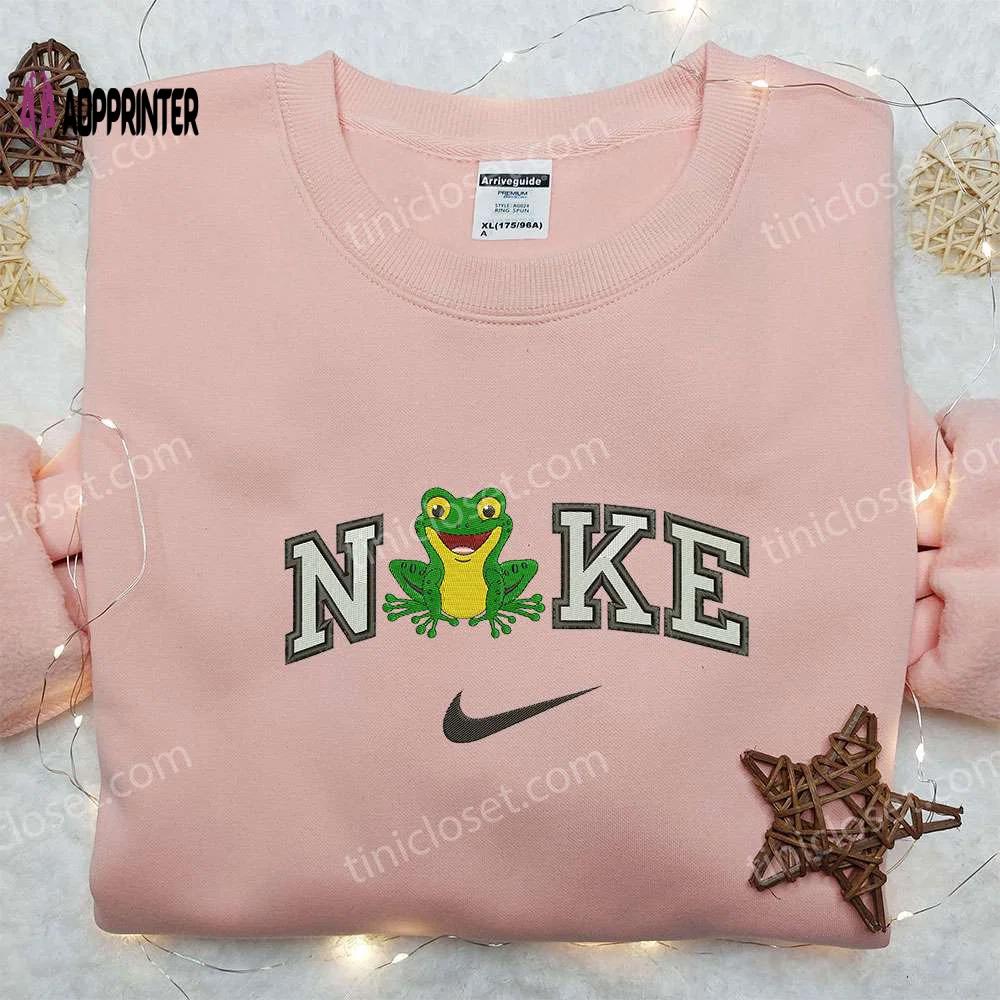 Frog x nike embroidered shirt: animal & custom design for unique style Embroidered Shirt