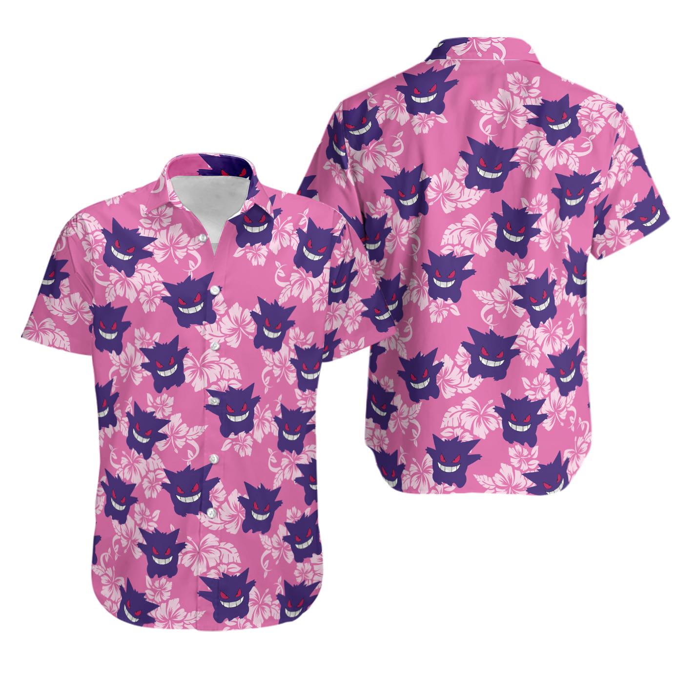 Gengar pkm hawaiian shirt Hawaii Shirt Shorts & Flip Flops