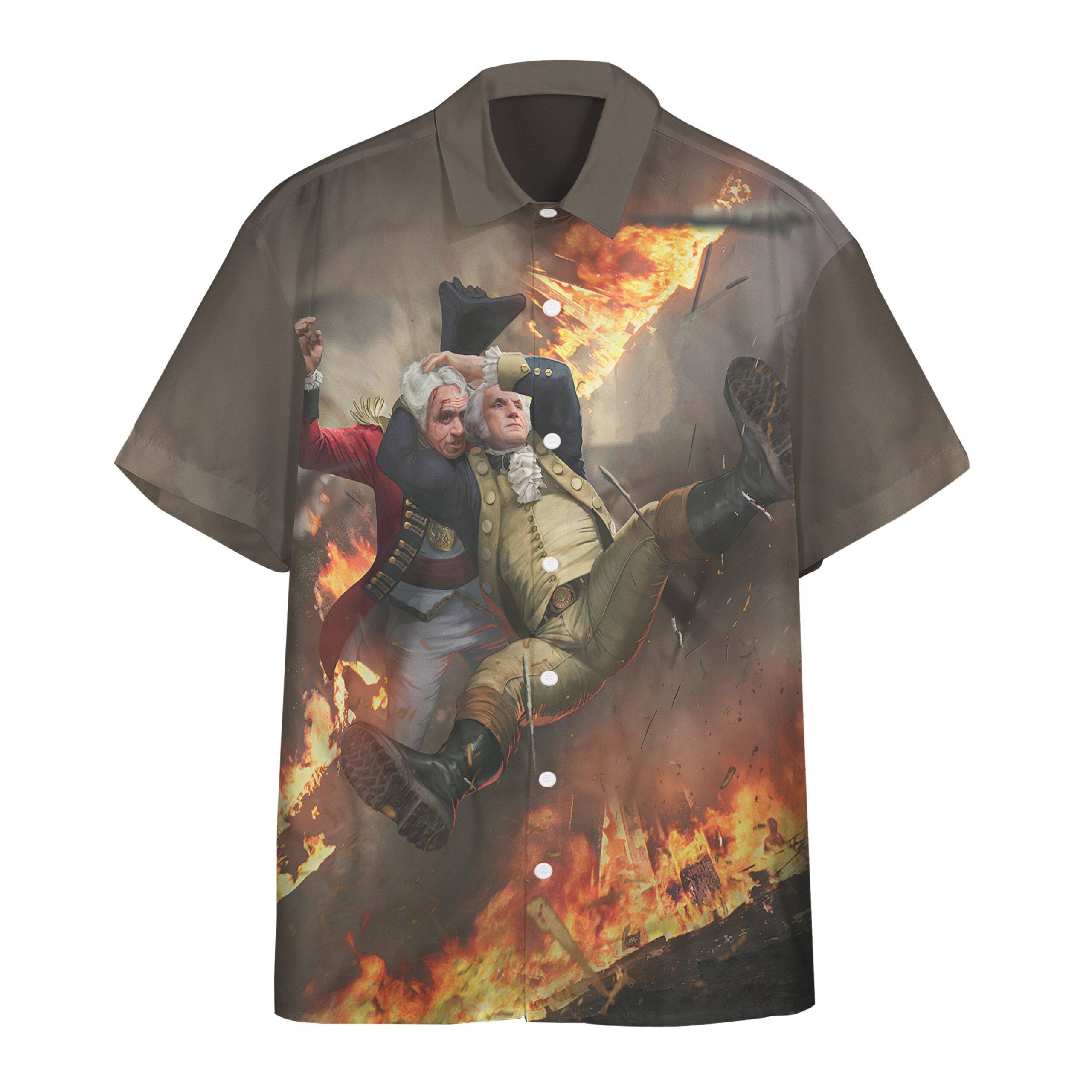 George washington stunner custom short sleeve shirt Hawaii Shirt Shorts & Flip Flops