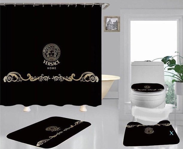 Gianni versace black hypebeast home decor bathroom sets luxury fashion brand bath mat Bathroom Set