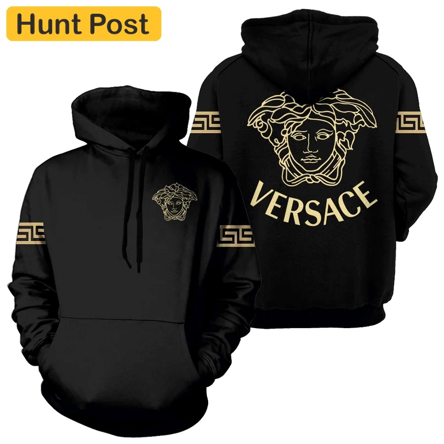 Gianni versace black unisex hoodie foren womenuxury brand clothing clothes outfit 312 Zipper Hoodie 3D