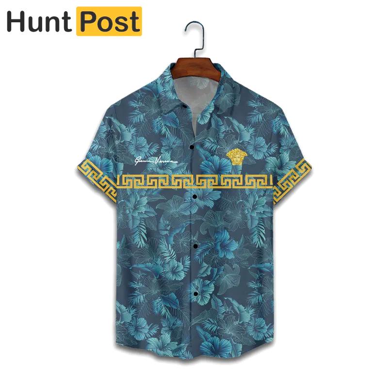 Gianni versace natural luxury brand premium fashion hawaii shirt for men 46 Hawaii Shirt
