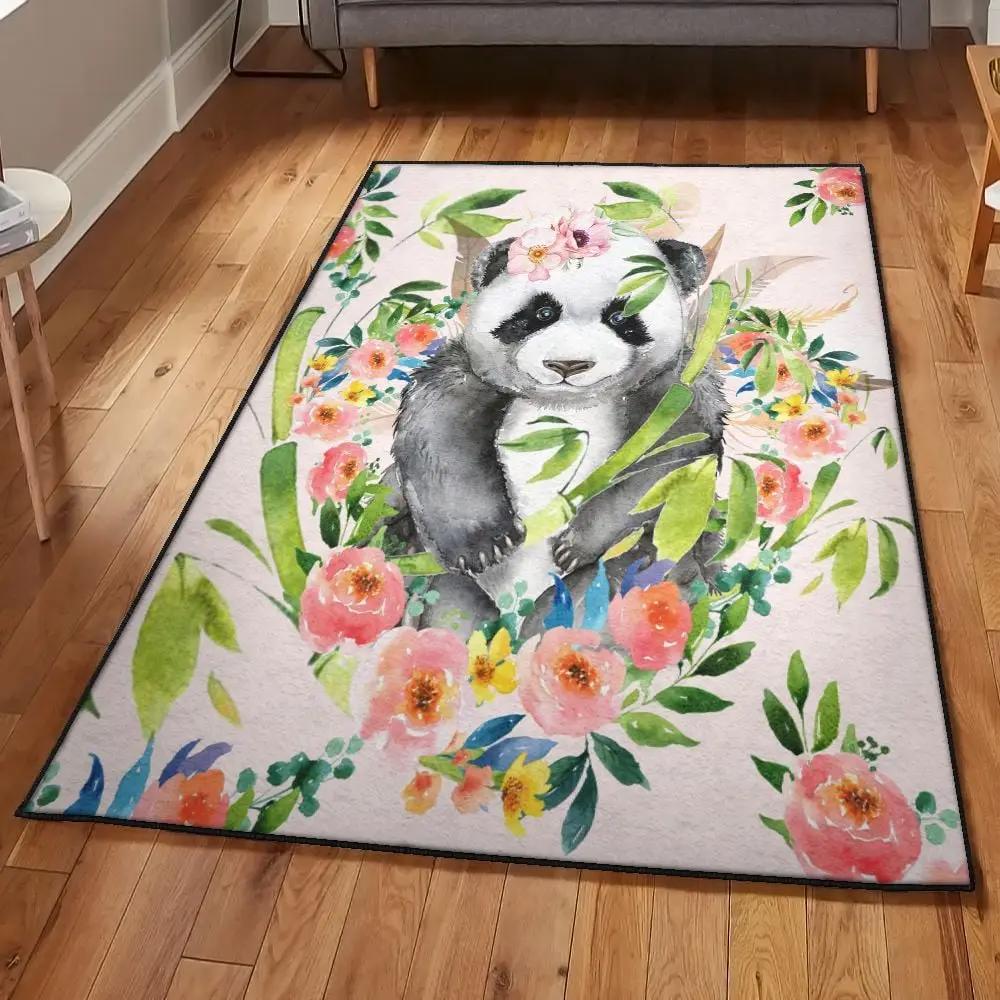 Giant panda large area rugs, panda rug Rectangle Rug
