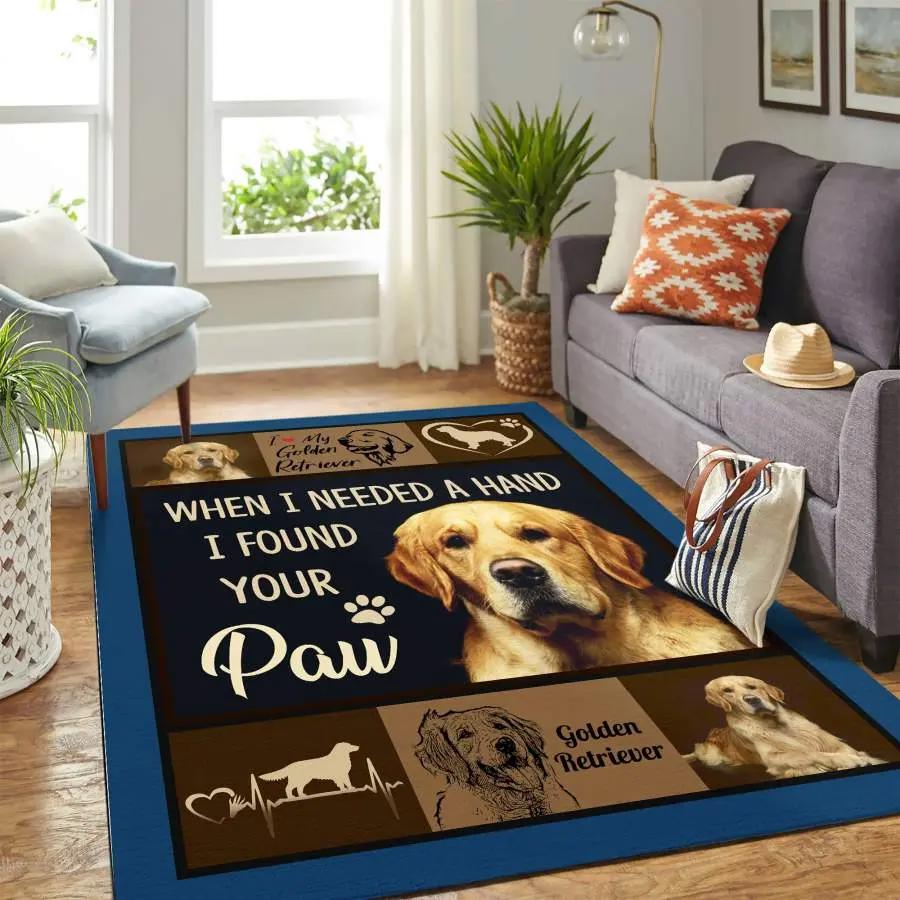 Golden dog quote for life area rug living room rug home decor rcdd81f31512 Rectangle Rug