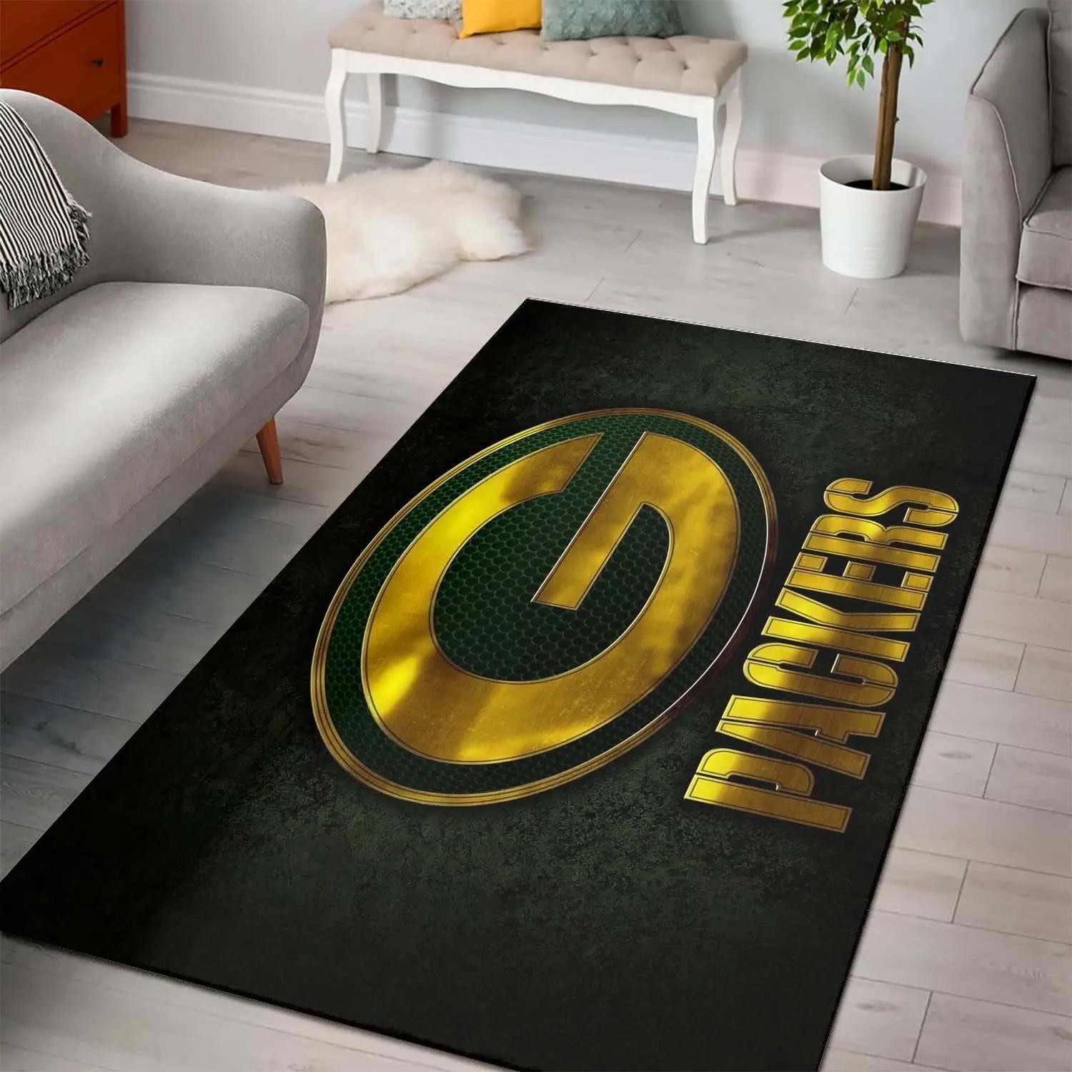Green bay packers nfl football carpet living room rug regtangle carpet  v1501 Rectangle Rug