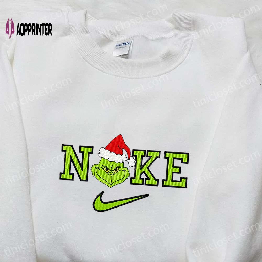 Grinch christmas x nike movie embroidered sweatshirt – best gift idea for nike fans Embroidered Shirt