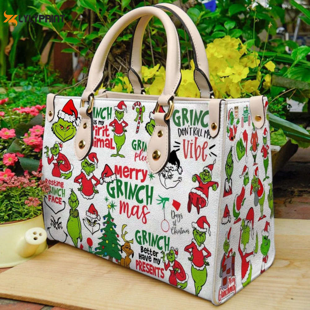Grinch leather handbag for women gift s 2377 Women Leather Hand Bag